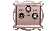SONATA Gniazdo antenowe RTV-SAT-SAT szampański złoty GPA-R2S/m/39