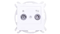 AS Gniazdo antenowe RTV przelotowe 16dB białe GPA-16GP/m/00