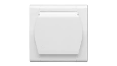 FESTA Gniazdo pojedyncze 2P+Z IP44 z klapką białe 0873-00