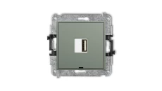 MINI Mechanizm ładowarki USB pojedynczej USB A, 10W max., 5V, 2A, bez pola opisowego szałwiowy 61MCUSBBO-3