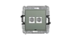 MINI Mechanizm gniazda antenowego podwójnego typu F (SAT) niklowany, bez pola opisowego szałwiowy 61MGFBO-2