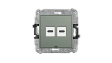 MINI Mechanizm ładowarki USB podwójnej 2xUSB C, 20W max., bez pola opisowego szałwiowy 61MCUSBBO-7