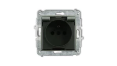 MINI Mechanizm gniazda bryzgoszczelnego z uziemieniem 2P+Z (klapka dymna, przesłony torów prądowych) szałwiowy 61MGPB-1zdp