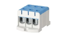 Blok rozdzielczy ‑ odgałęźny 3 ‑ polowy 16-95mm2 niebieski montaż płaski FJ-E95/3/B 1000064