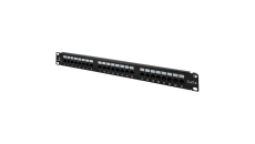Patch panel UTP kat.6, 24 porty LSA z półką 1U PK001