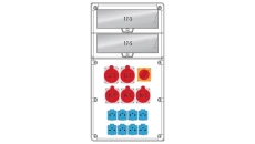 Rozdzielnica R-BOX 740 34S:2x32/5,3x16/5,8x250V,1x0/1,IP44 B.18.740-3W