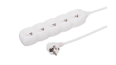 Przedłużacz 5-gniazdowy, 5m biały, 3x1,0mm OWY 34550