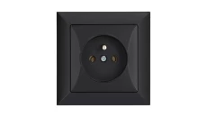 Gniazdo podtynkowe pojedyncze z uziemieniem 2P+Z Pola czarne, 33208