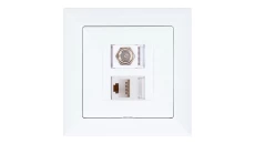 Gniazdo podtynkowe typu F + gn. RJ-45 Pola białe, 33026