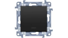Simon 10 Przycisk bez piktogramu z podświetleniem LED (moduł) 10AX, 250V, zaciski śrubowe czarny mat CP1L.01/49