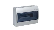 Rozdzielnica modułowa 1x12 natynkowa IP40 RN N+PE srebrna drzwi transparentne dymne Elegant 2403-07