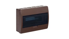 Rozdzielnica modułowa 1x12 natynkowa IP40 RN N+PE brązowa drzwi transparentne dymne Elegant 2403-05