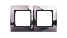 Simon 54 Premium Ramka podwójna metalowa ciemna stal DR2/67