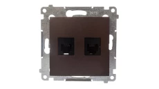 Simon 54 Gniazdo telefoniczne podwójne 2xRJ12 brąz mat DT2.01/46