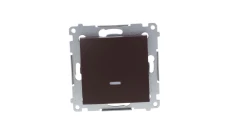 Simon 54 Łącznik pojedynczy z podświetleniem, szybkozłącza, brąz mat DW1L.01/46
