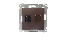 Simon 54 Gniazdo komputerowe pojedyncze RJ45 kat6 z przesłoną brąz mat D61.01/46