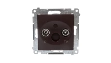 Simon 54 Gniazdo antenowe R/TV przelotowe brąz mat DAP10.01/46