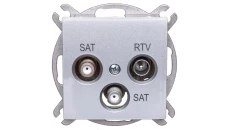 Sentia Gniazdo antenowe RD/TV/SAT/SAT końcowe srebrny połysk 1460-56