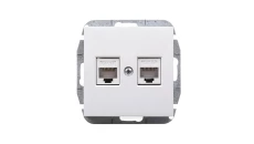 Sentia Gniazdo komputerowe podwójne RJ45 kat.5e białe 1449-10