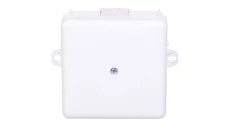 Puszka hermetyczna n/t 86x86x39mm z zaciskiem 5x2,5mm z uszami montaż. IP55 biała 0226-11