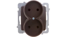KARO Gniazdo podwójne b/u czekoladowy metalik GP-2SR/m/40
