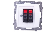 KARO Gniazdo głośnikowe podwójne białe GG-2S/m/00