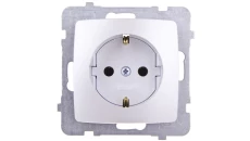 KARO Gniazdo pojedyncze z/u Schuko srebrny perłowy GP-1SS/m/43