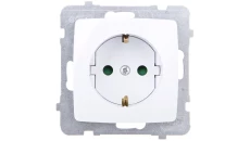 KARO Gniazdo pojedyncze z/u Schuko z przesłonami białe GP-1SSP/m/00
