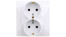 KARO Gniazdo podwójne z/u Schuko białe GP-2SS/00