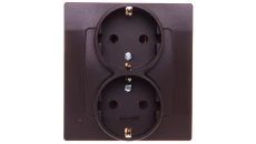 KARO Gniazdo podwójne z/u Schuko czekoladowy metalik GP-2SS/40