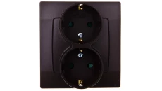 KARO Gniazdo podwójne z/u Schuko z przesłonami czekoladowy metalik GP-2SSP/40