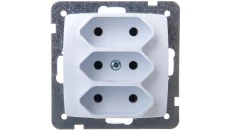 KARO Gniazdo potrójne b/u 2.5A EURO białe GP-3S/m/00