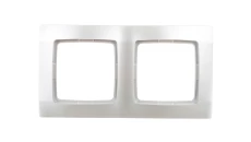 KARO SREBRNY PERŁOWY RAMKA PODWÓJNA