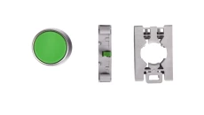 Przycisk sterowniczy z guzikiem krytym 10A z samopowrotem IP65 ZIELONY SP22-KZ-10