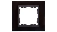 Simon 82 Ramka pojedyncza szklana czarna/ ramka pośrednia grafit 82817-32