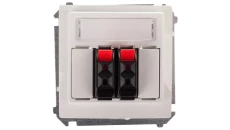 Simon Basic Gniazdo głośnikowe podwójne z polem opisowym białe BMGL3.01/11