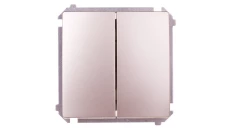 Simon Basic Przycisk podwójny zwierny, szybkozłącza, satyna metalizowana BMP2.01/29