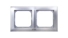IMPRESJA Ramka podwójna do łączników IP44 srebrna RH-2Y/18