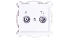 SONATA Gniazdo antenowe RTV przelotowe 10dB białe GPA-10RP/m/00