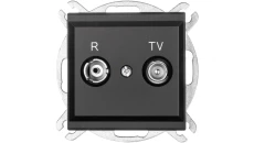 SONATA Gniazdo antenowe RTV zakończeniowe 10dB czarny metalik GPA-10RPZ/m/33