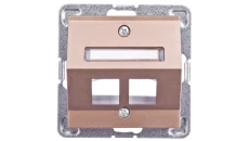 IMPRESJA Obudowa gniazda komputerowego podwójnego skośna złoty metalik GPK-2YS/p/28