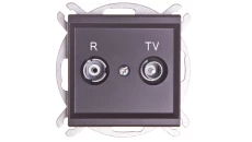 SONATA Gniazdo antenowe RTV końcowe 2,5-3dB czekoladowy metalik GPA-RK/m/40