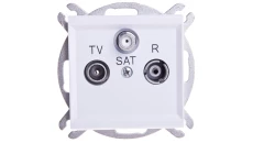 SONATA Gniazdo antenowe RTV-SAT przelotowe białe GPA-RSP/m/00