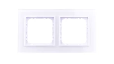 SONATA Ramka podwójna białe szkło / biała R-2RGC/31/00