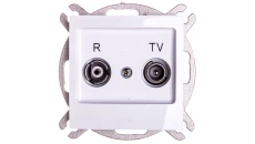 IMPRESJA Gniazdo antenowe RTV przelotowe 10dB białe GPA-10YP/m/00