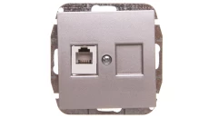 Sentia Gniazdo telefoniczne pojedyncze RJ11 srebrny połysk 1450-56