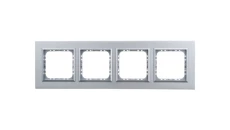 SONATA Ramka poczwórna aluminium / srebrny metal R-4RAC/35/38