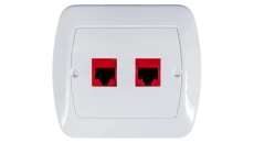 Simon Akord Gniazdo komputerowe podwójne 2xRJ45 kat.5e białe AF52/11