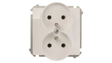 BASIC MODUŁ BIAŁY GNIAZDO PODWÓJNE Z UZI EMIENIEM