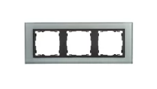 Simon 82 Ramka potrójna szklana szara/ ramka pośrednia grafit 82837-35